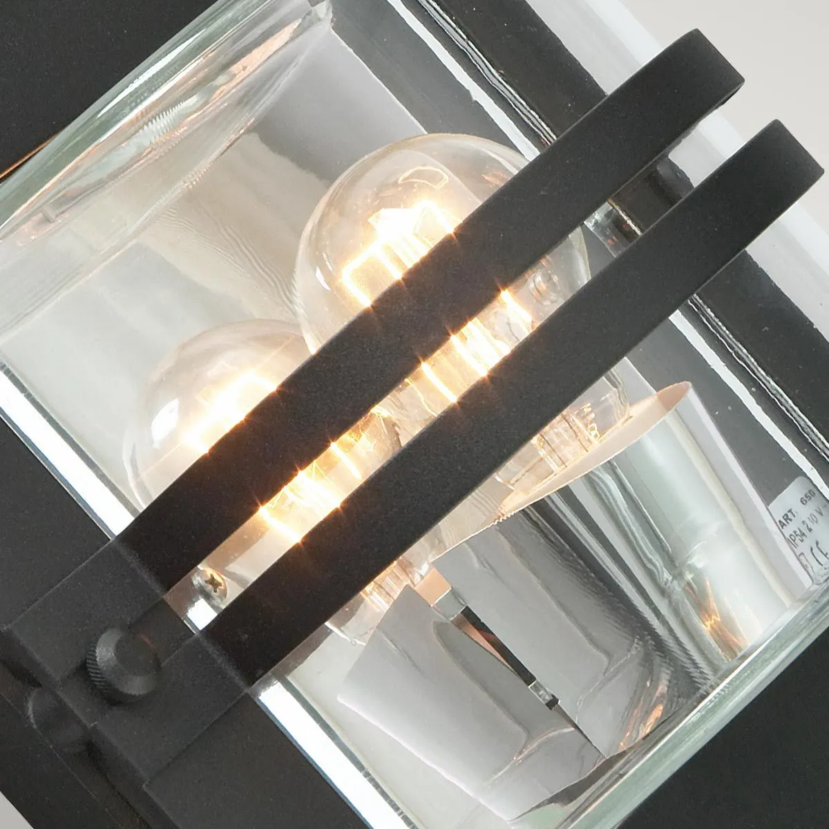 Bern 1 Light Wall Lantern - Black With Clear Glass | Black