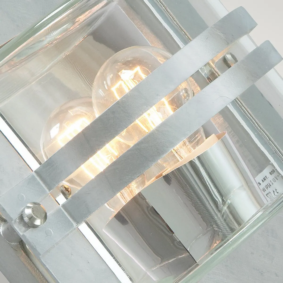 Bern 1 Light Wall Lantern - Galvanised With Clear Glass | Galvanised