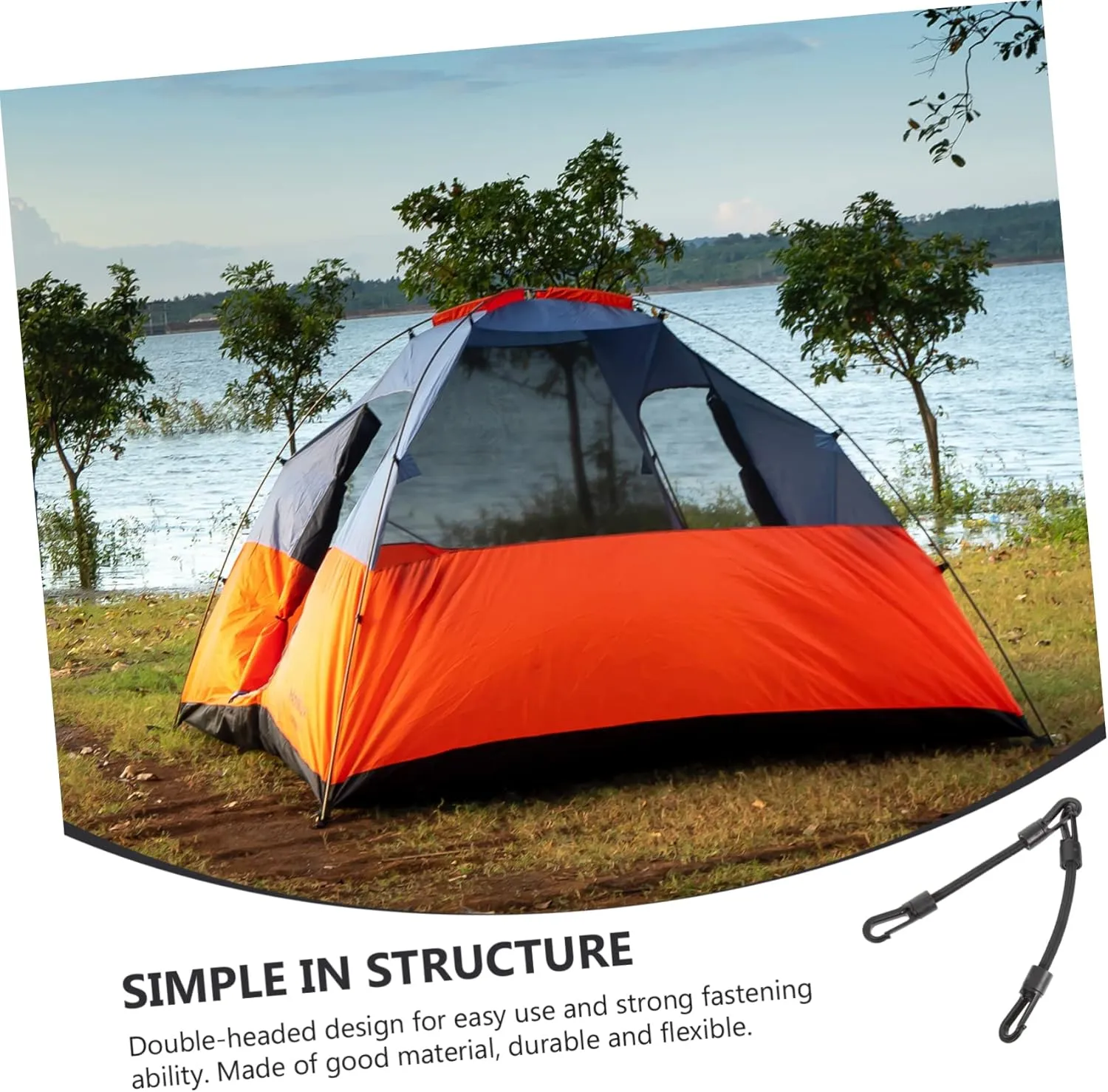 BESPORTBLE 20 Pcs Elastic String Hook Portable Hook Strap Outdoor Camping Hook Rope Kayak Hook Strap Bungee Rope Heavy Duty Hooks Portable Hook Rope Pom Double Head Camping Supplies