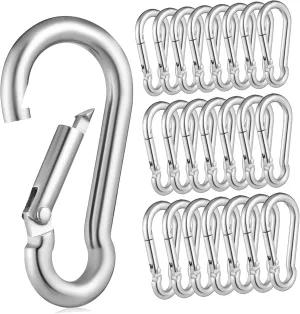 BESPORTBLE 30pcs Buckle Carabiner Clip Small Carabiner Clip Spring Snap Hooks Key Chain Hooks Key Chain Keychain Holder Keychain Accessories Silver Metal