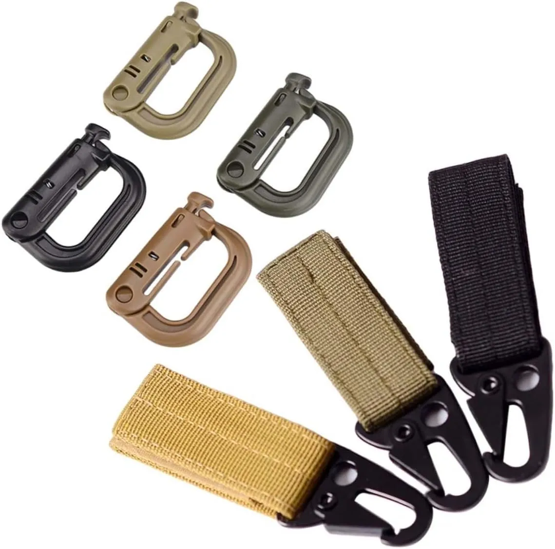 BESPORTBLE Carabiner Clips Heavy Duty Nylon Webbing Buckle Set D-Shaped for Belt Carabiner Backpack Hook Mountain Climbing Hook