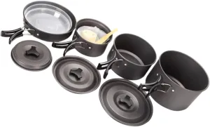 BESPORTBLE Insulation Portable Pot Set for Camping 4-5 Person Outdoor Cookware Non-Stick Pan Cooking Utensils Easy Picnic Hiking