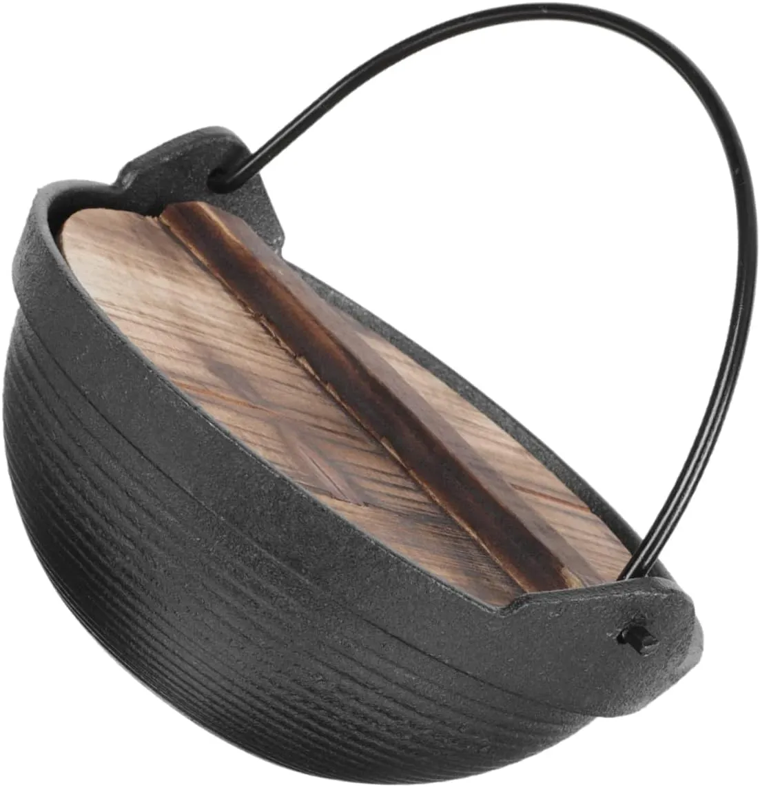 BESPORTBLE Japanese Style Cast Iron Serving Pot Outdoor Camping Cookware with Lid Durable and Easy to Clean for Stewing Stir Frying and Hot Pot Cooking