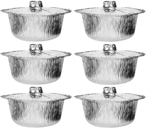 BESPORTBLE Portable Aluminum Foil Pots 6pcsdisposable Pots Lids for Cooking Bbq and Outdoor Adventures