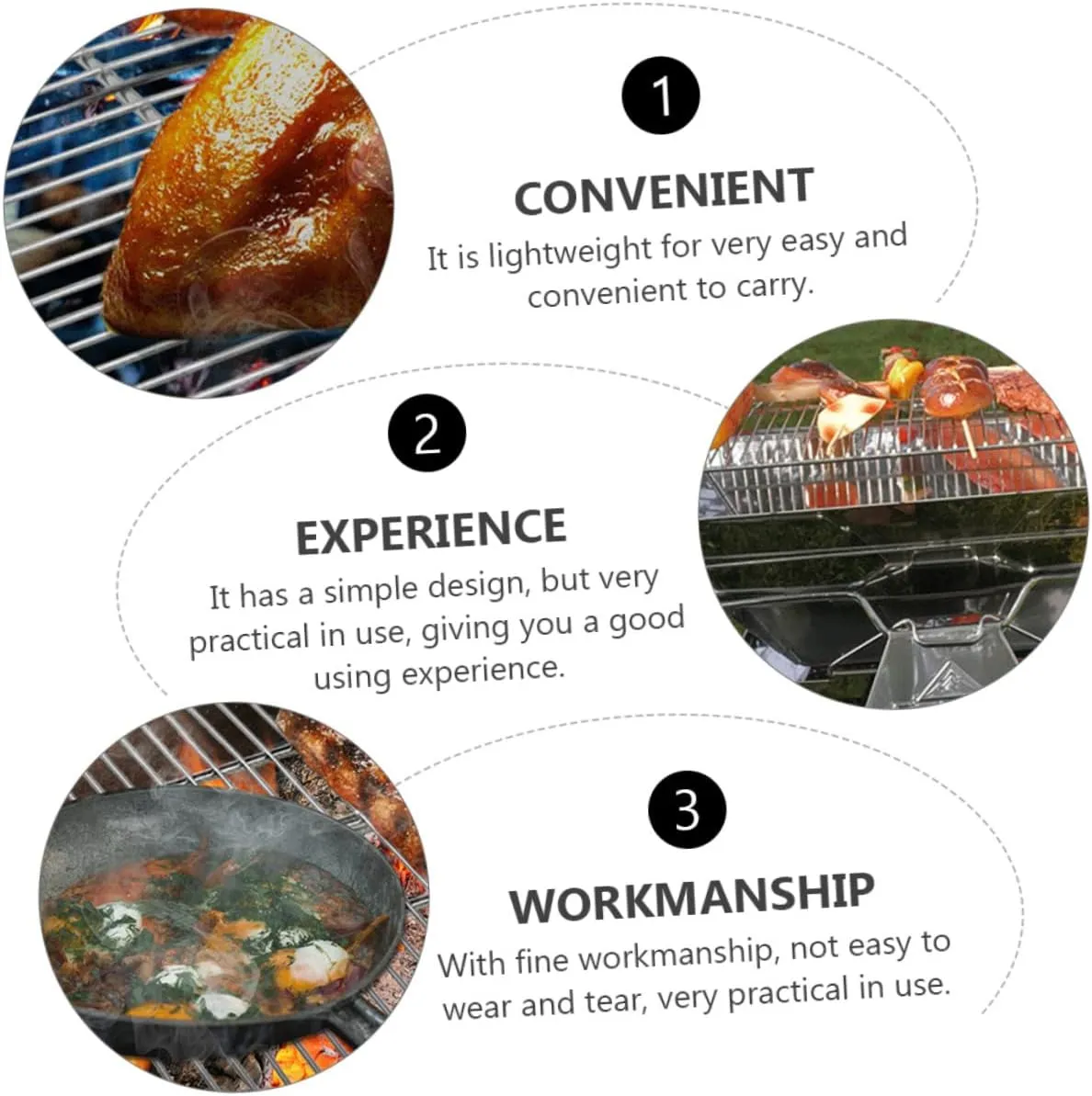 BESPORTBLE Stainless Steel Bbq Grilling Grid Fire Pit Grill Grate Camping Grill for Outdoor Cooking