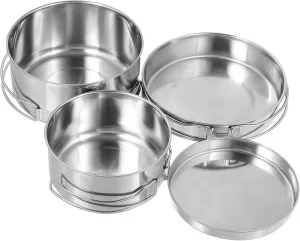 BESPORTBLE Stainless Steel Cooking Utensils Folding Camping Cooking Utensils Pots Pan Outdoor Stackable Picnic