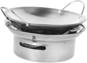 BESTOYARD 1set Stainless Steel Hot Pot with Stove Stand Dual-handle Design for Indoor and Outdoor Cooking for Family Gatherings and Camping Easy to Clean Cooking Essential