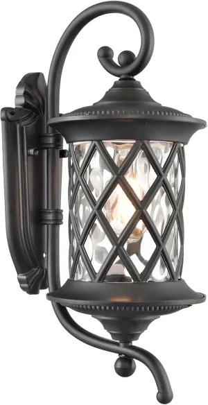 Black Outdoor Wall Lights Exterior Light Fixture Water Glass Waterproof Outside Wall Lights for House Patio Garage