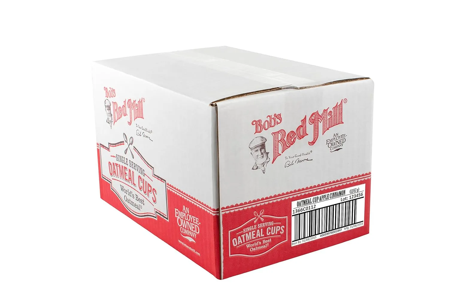 Bob's Red Mill Apple Cinnamon Oatmeal Cup, 1 cup (Pack of 12) - Non GMO, Whole Grain, Kosher