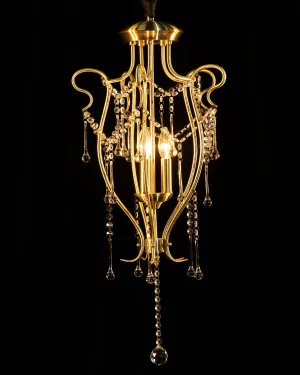 Brass Lantern - 3 Globe Vintage Chandelier