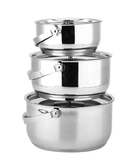 Buffalo 3 Pcs Stainless Steel Pot Set