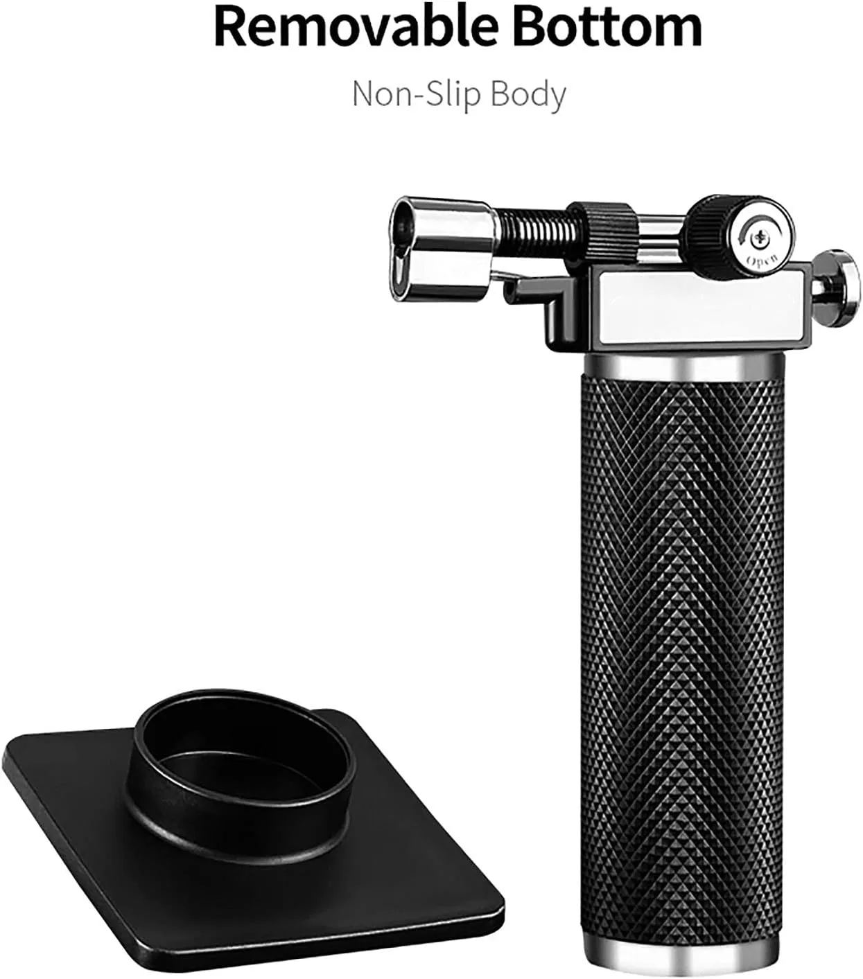 Butane Lighter Large Torch Firepower Adjustable Lockable Gas Refillable Windproof Lighter Jet Flame for Cigar Kitchen BBQ Camping