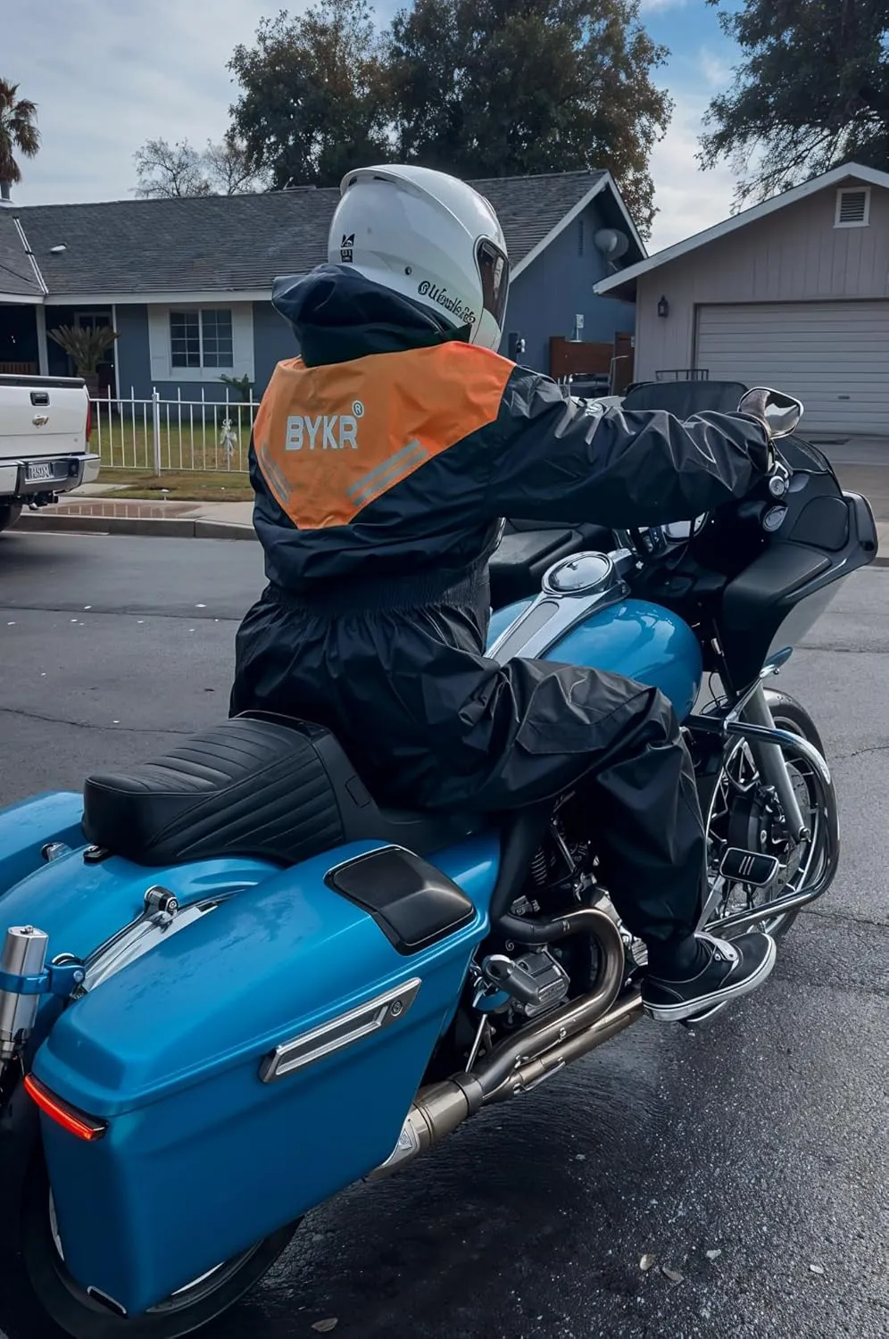 BYKR Waterproof Outdoors Motorcycle Rain Suits for Men & Women Cycling 2-Piece Breathable & Windproof Wet Weather Protection