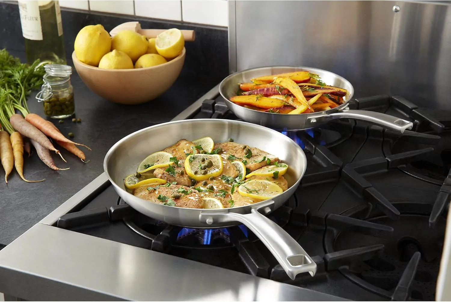 Calphalon Classic Stainless Steel Cookware, Fry Pan, 2-piece