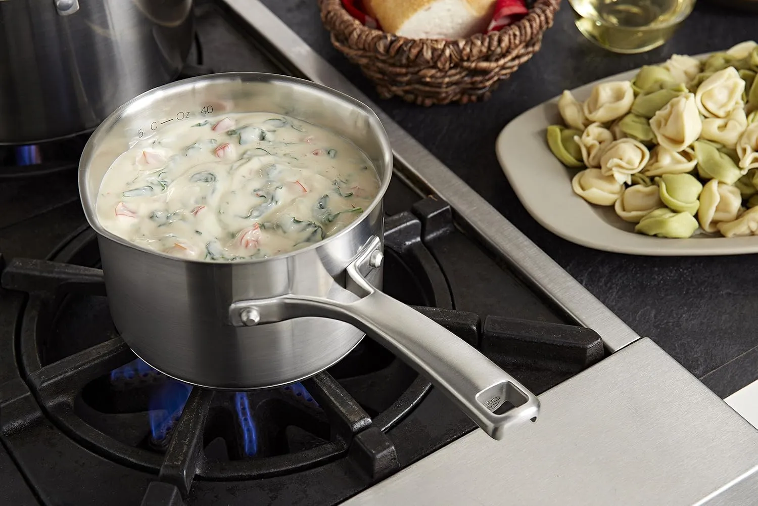 Calphalon Classic Stainless Steel Cookware, Sauce Pan, 1 1/2-quart