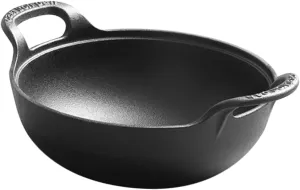 Camping Cast Iron Skillet Frying Cooking Pot with Side Handles Temperature Resistant Cookware for Outdoor Activities and Picnics