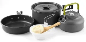 Camping Cookware Kit, Non-Stick Lightweight Pots Set, Portable Outdoor Cookware for Camping Backpacking Hiking