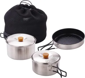 Camping Cookware Set Camping Pots and Frying Pan Kitchen Utensils with Storage Bag Cooking Utensils Set for Outdoor Trekking