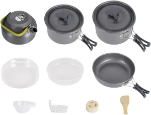 Camping Cookware Set for Campfire Non Stick Lightweight with Storage Bag Frying