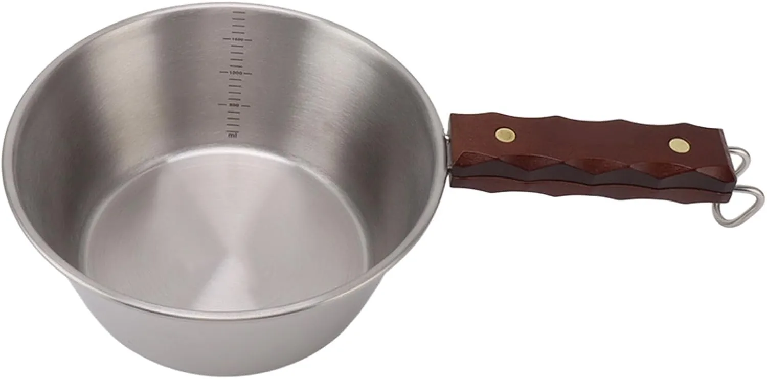 Camping Frying Pan, Portable Camping Cookware for Hiking (Silver)