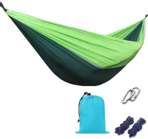 Camping Hammock 210T Nylon Breathable Hammock Tent with Tree Straps & Aluminum Alloy Carabiners Travel Hammock Quick Drying for Hiking Backpacking Garden (Color : A, Size : 220x90cm)