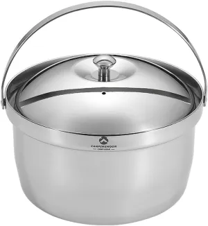 Camping Hiking Rice Cooker Soup Pot Portable Picnic Cookware Stainless Steel Pot Multifunctional Travel Cooking Accessory