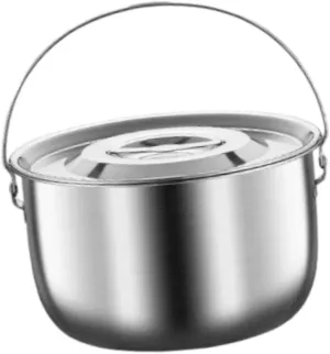 Camping Pot Cooking Pot,Multipurpose,Cookware with Lid and Handle for Commercial,Kitchen,Camping,Party Home, 5.0L