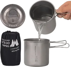 Camping Pots - Backpacking Cookware Set, Compact Camping Cookset | Backpacking Stainless Steel Cookware, Two Portable Foldable Pots with Handle for Rv Camping Bushcraft Travel Emergencies Picnic