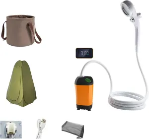 Camping Shower，Portable Shower for Camping Portable Camping Shower with Electric USB Rechargeable Battery, Outdoor Camping Shower Pumps