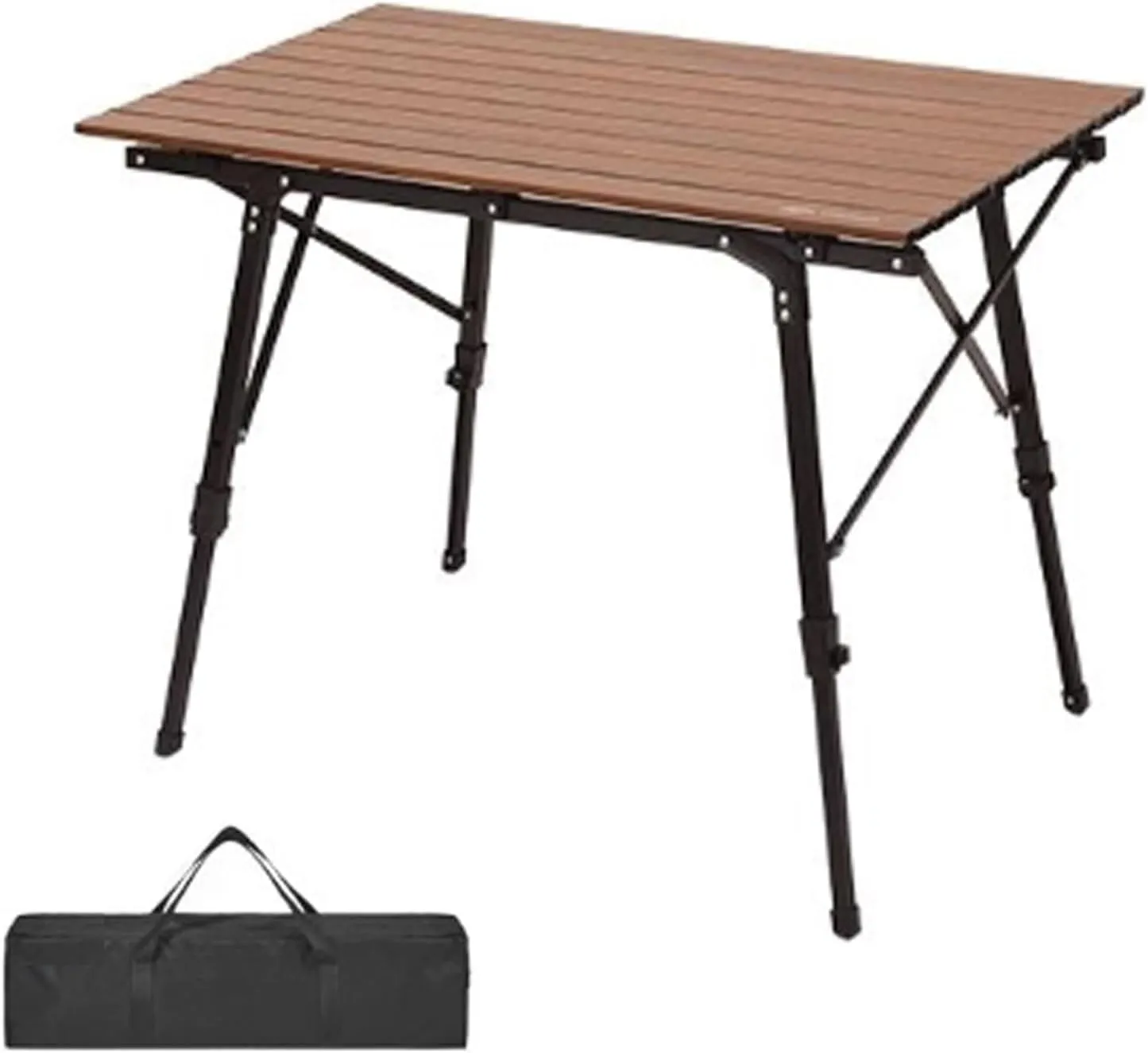 Camping Tables That Fold Up Lightweight, Adjustable Height Aluminum Folding Table, Roll Up Camping Table for Outdoor Camp Picnic Beach RV Backyards Kitchen BBQ(A,90cm/35in)