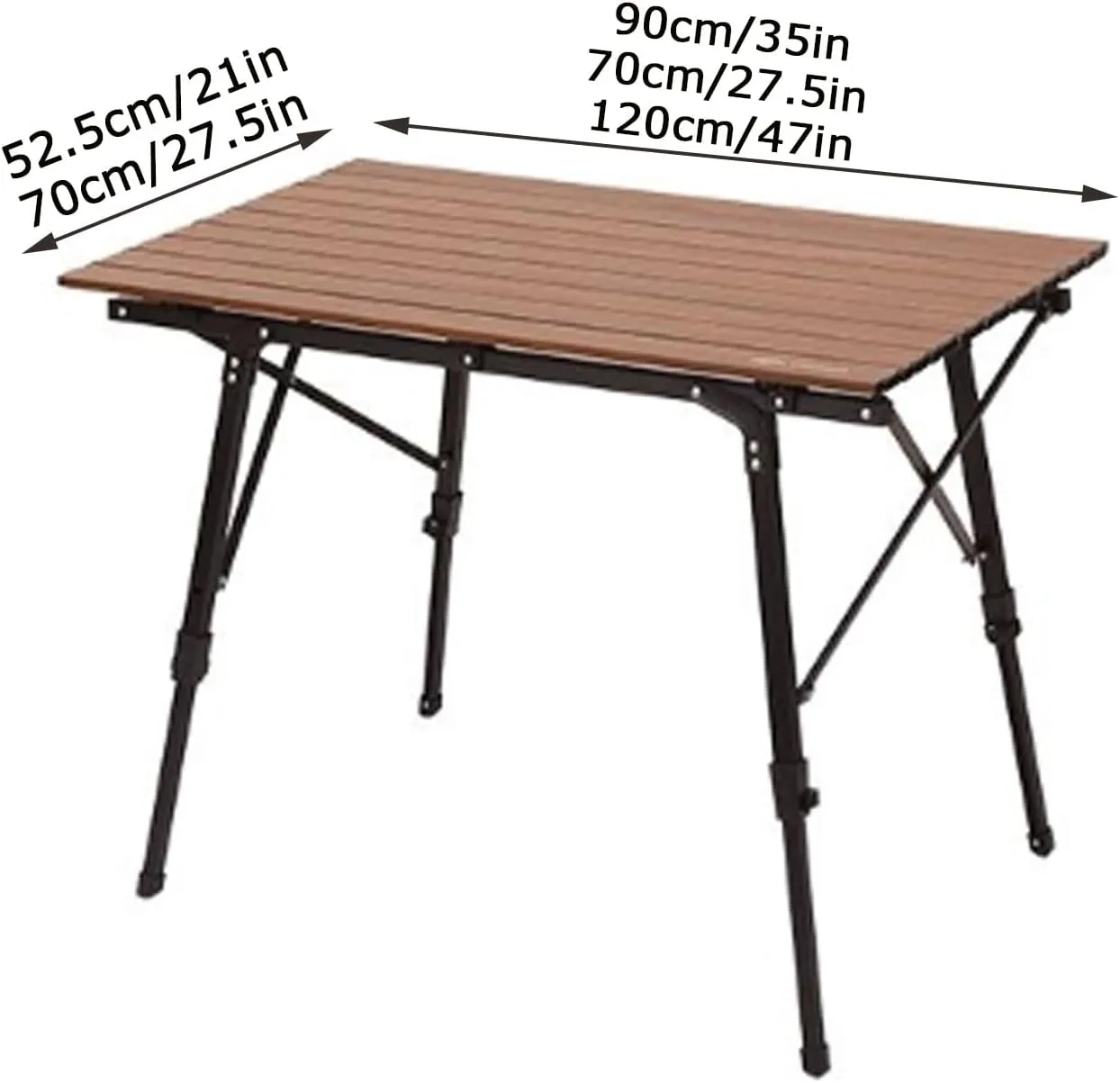 Camping Tables That Fold Up Lightweight, Adjustable Height Aluminum Folding Table, Roll Up Camping Table for Outdoor Camp Picnic Beach RV Backyards Kitchen BBQ(A,90cm/35in)