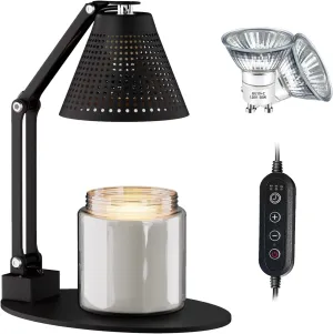 Candle Warmer Lamp, CFGROW Adjustable Dimmable Brightness Candle Warmer Lantern with Timer, Top Warming Candle Light for Scented Wax Melts, 2pcs 50W Bulb Included