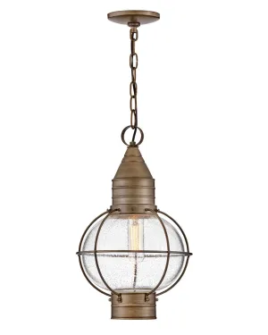 Cape Cod LED Hanging Lantern in Burnished Bronze