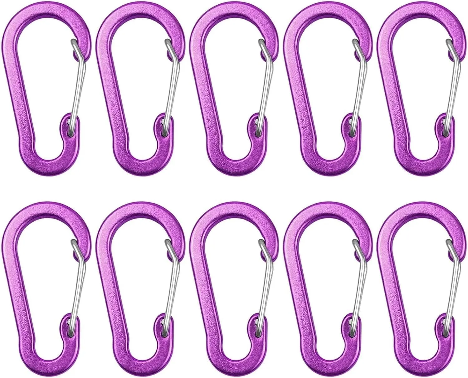 Carabiner,Carabiner Clip, Carabiner Clips Carabiner Clips Mini Aluminum Alloy Keychain Carabiner Clip D Rings for Camping Hiking Fishing Backpacking(Silver 5 Pack)