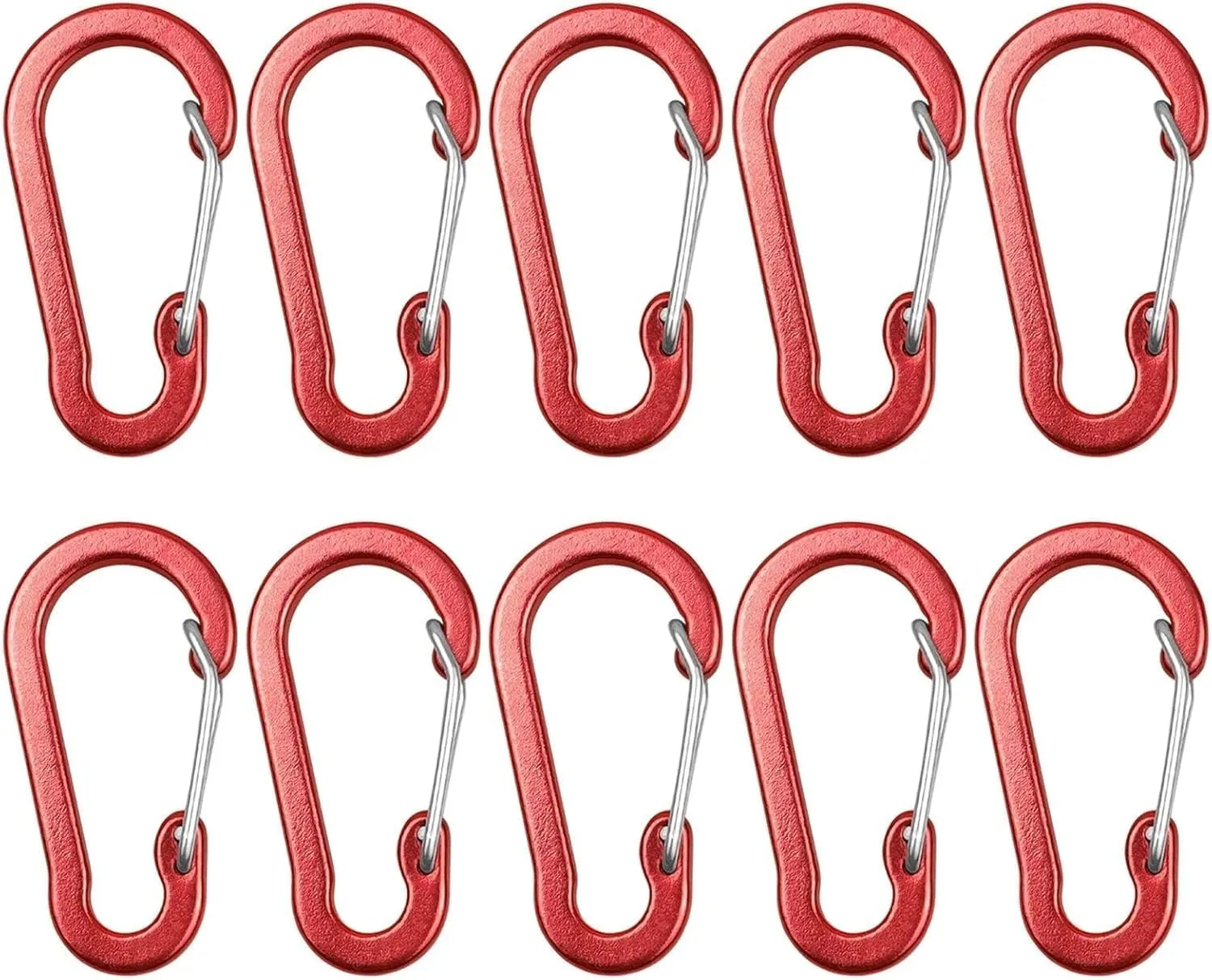 Carabiner,Carabiner Clip, Carabiner Clips Carabiner Clips Mini Aluminum Alloy Keychain Carabiner Clip D Rings for Camping Hiking Fishing Backpacking(Silver 5 Pack)