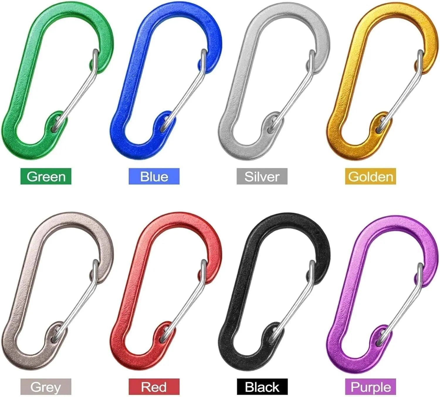 Carabiner,Carabiner Clip, Carabiner Clips Carabiner Clips Mini Aluminum Alloy Keychain Carabiner Clip D Rings for Camping Hiking Fishing Backpacking(Silver 5 Pack)