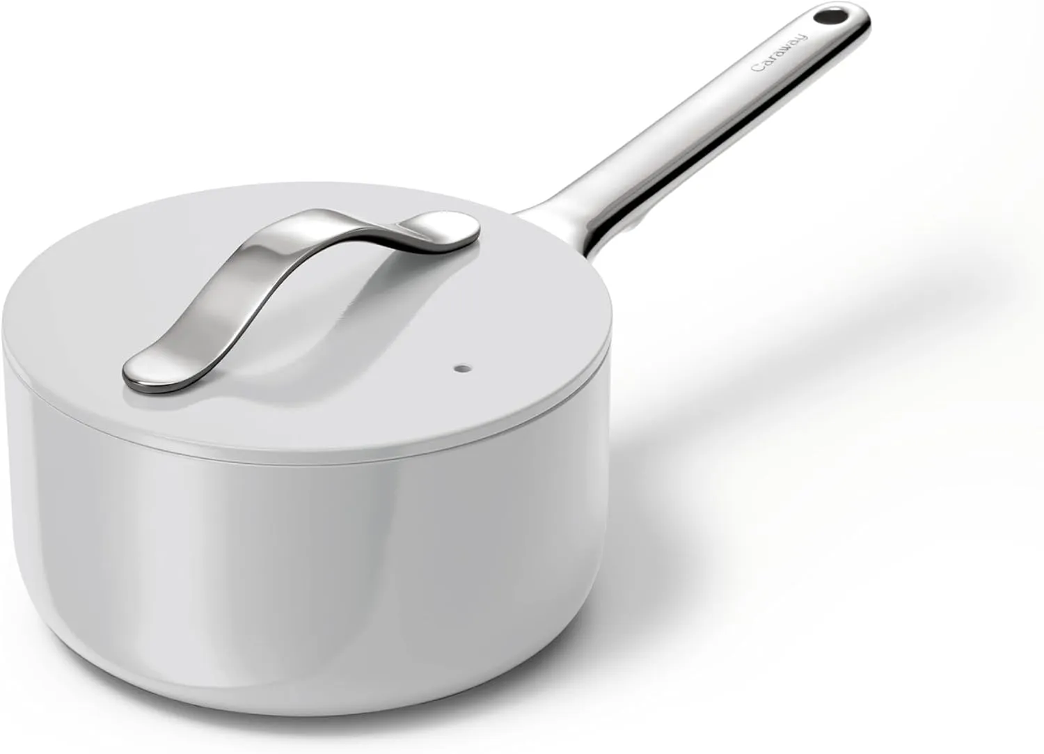 Caraway Nonstick Ceramic Sauce Pan with Lid (1.75 qt) - Non Toxic, PTFE & PFOA Free - Oven Safe & Compatible with All Stovetops (Gas, Electric & Induction) - Gray