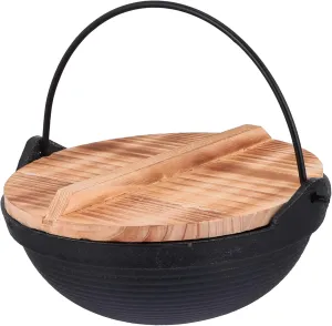 Cast Iron Portable Camping Cookware Multifunctional Stockpot Camping Pot Hot Pot Non-stick Easy Wash Safe Material
