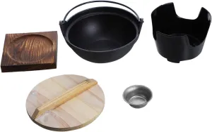 Cast Iron Sukiyaki Pot Camping Outdoor Multifunctional Non Stick for Long Use