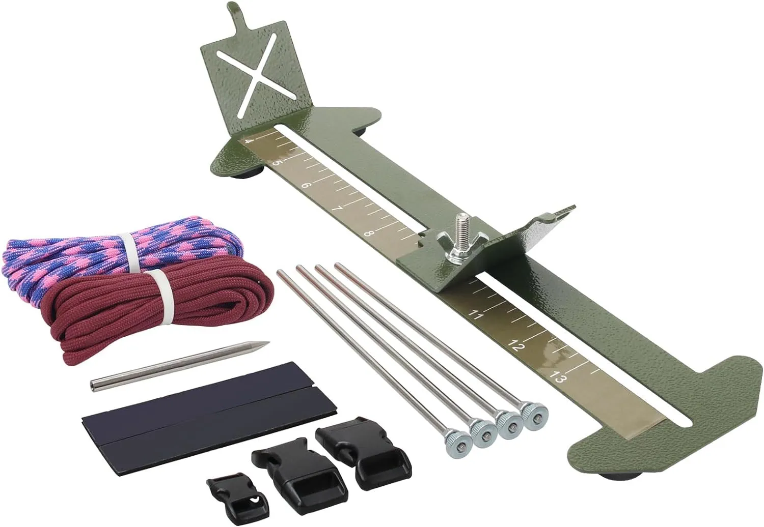 Catcan 2 in 1 Paracord Bracelet Jig, Paracord Bracelet Making Kit, Adjustable Length DIY Craft Monkey Fist Jig Tools 4" to 13" with Free Cord and Buckles