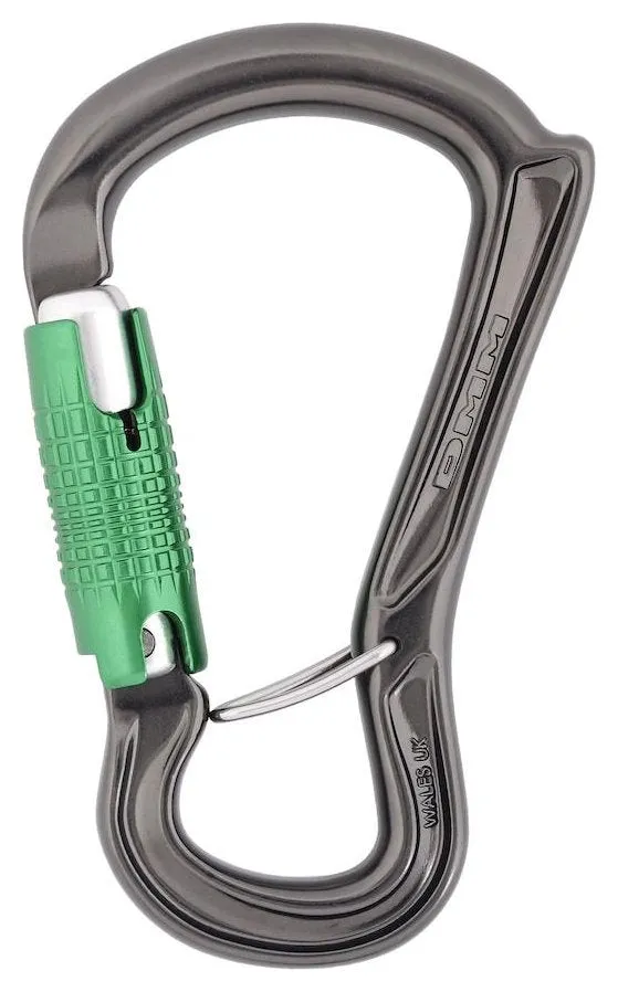 Ceros Locksafe - titanium/green, belay carabiner