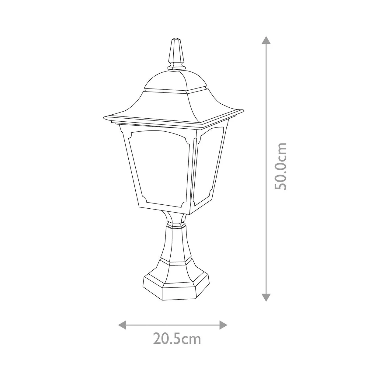 Chapel 1 Light Pedestal Lantern | Black