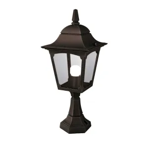 Chapel 1 Light Pedestal Lantern | Black
