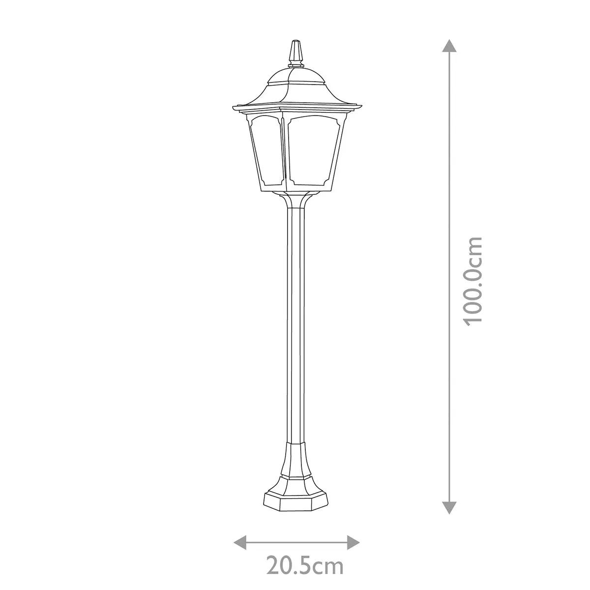 Chapel 1 Light Pillar Lantern | Black