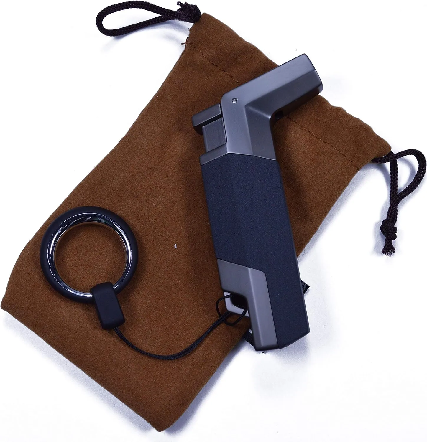 Charcoal Single Flame Torch Lighter - Adjustable Refillable Butane - Cigar Lighter - Cigarette Lighter, Camping, Paracord