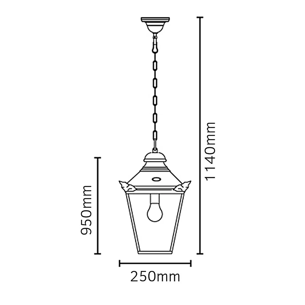 Chelsea 1 Light Chain Lantern | Copper