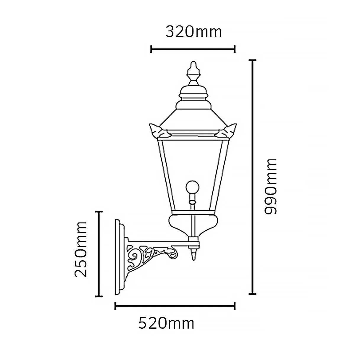 Chelsea 1 Light Grande Up Wall Lantern | Copper