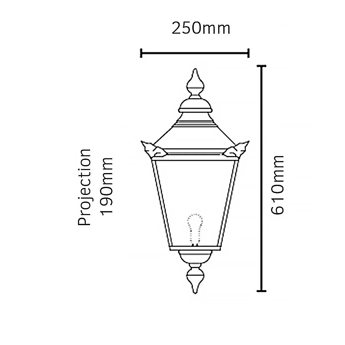 Chelsea 1 Light Half Lantern | Copper