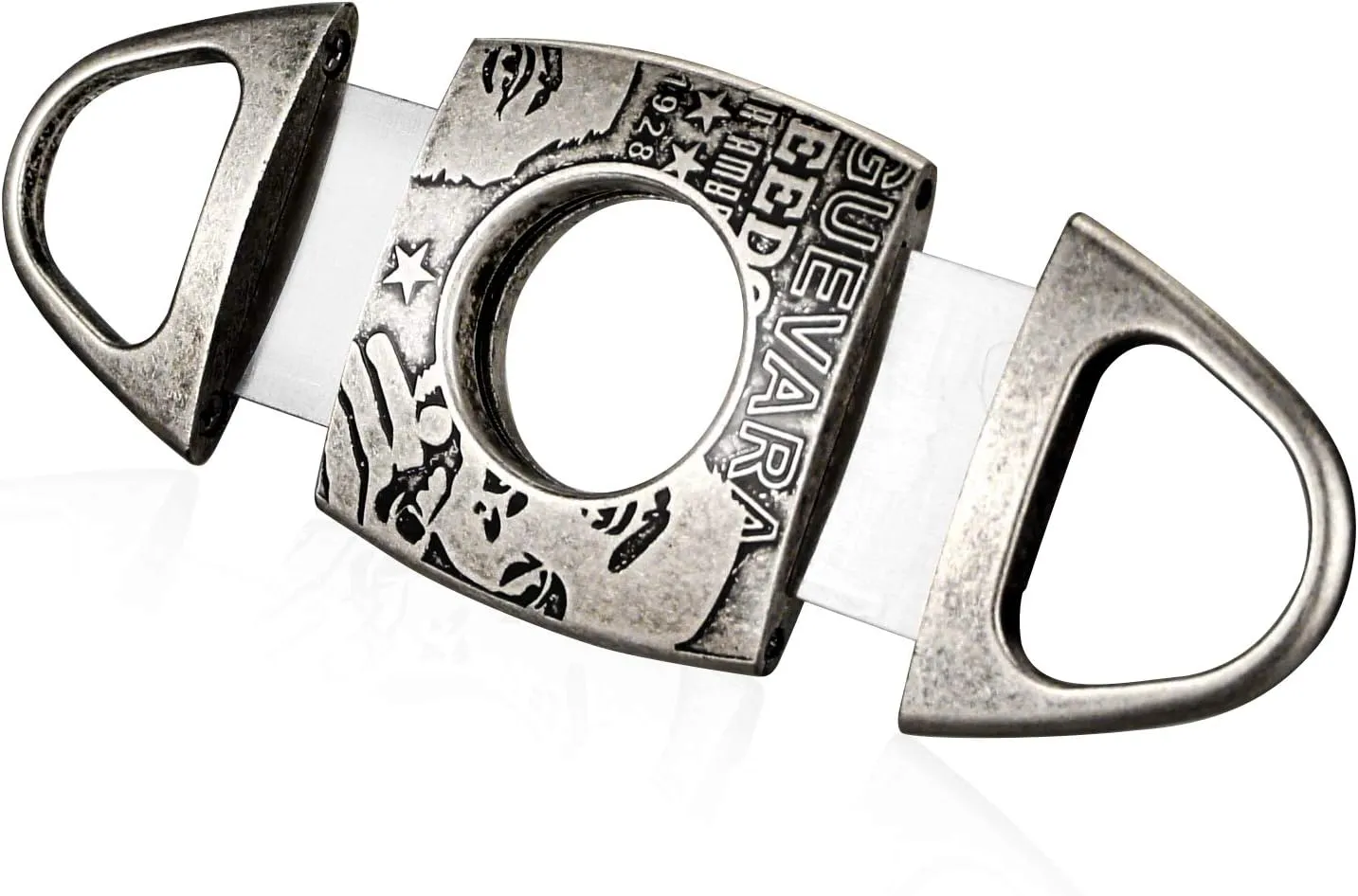 Cigar Cutter and Lighter Set Sharpening Blade Engraved Cigar Guillotine Lighter Torch with Stand Windproof Single Torch Butane Refillable Scorch Lighters