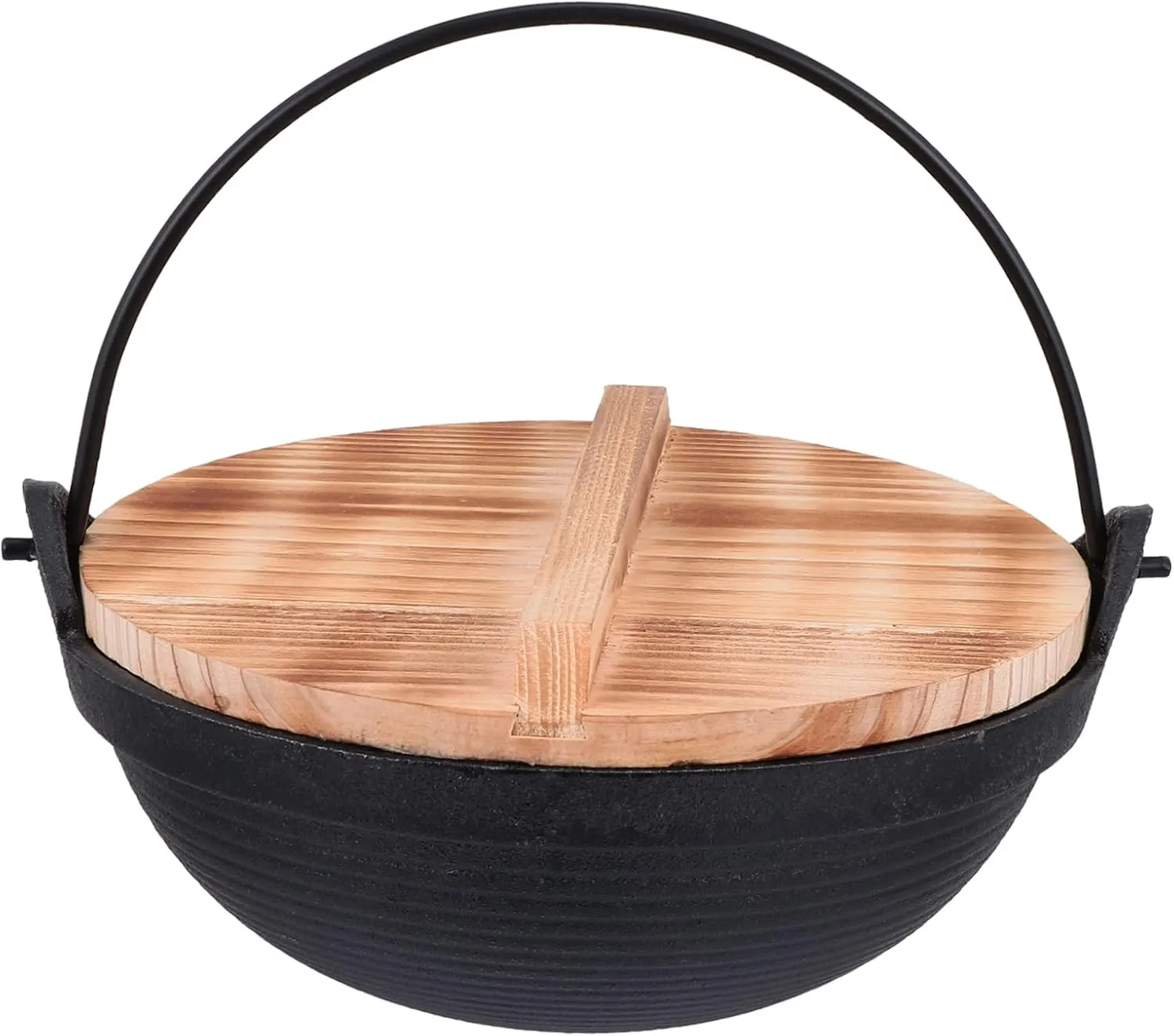 Ciieeo Camping Kettle Hanging Pot Cast Iron Hot Pot Non-stick Outdoor Cooking Multifunctional for Outdoor Kitchenware